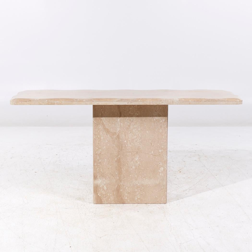 Onda Mid Century Beveled Marble Console Table

This console table measures: 59 wide x 19.75 deep x 29.25 inches high

All pieces of furniture can be had in what we call restored vintage condition. That means the piece is restored upon purchase so