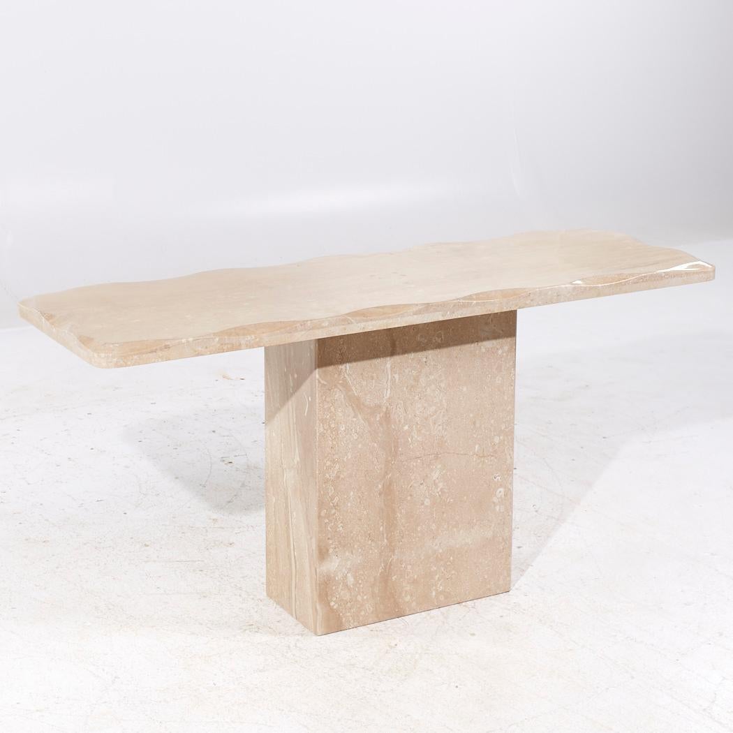Italian Onda Mid Century Beveled Marble Console Table For Sale