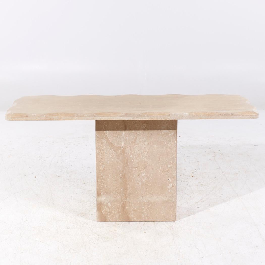 Onda Mid Century Beveled Marble Console Table In Good Condition For Sale In Countryside, IL