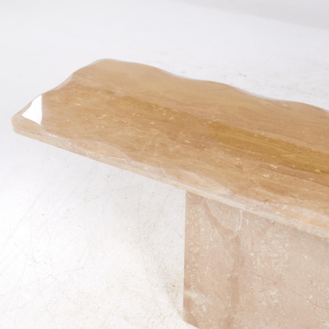 Onda Mid Century Beveled Marble Console Table For Sale 1