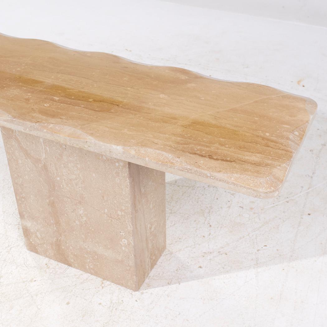 Onda Mid Century Beveled Marble Console Table For Sale 2