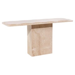 Onda Mid Century Beveled Marble Console Table