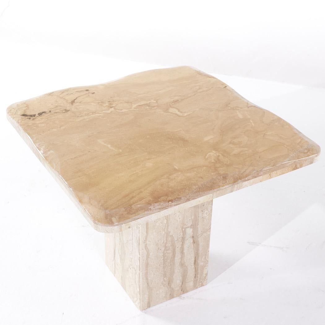 Onda Mid Century Beveled Marble Side Tables - Pair For Sale 2