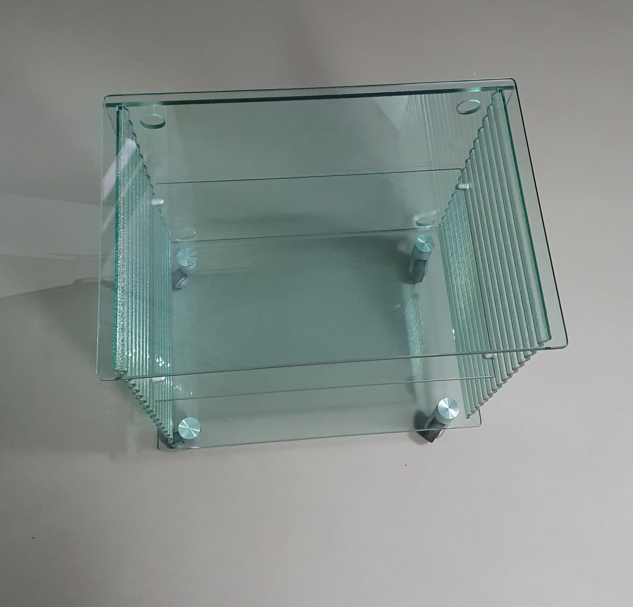 Onda Series Glass Media Cabinet by Ron Arad for Fiam, Italy, 1980 For Sale 4