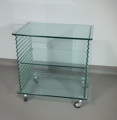 Onda Series Glass Media Cabinet by Ron Arad for Fiam, Italy, 1980