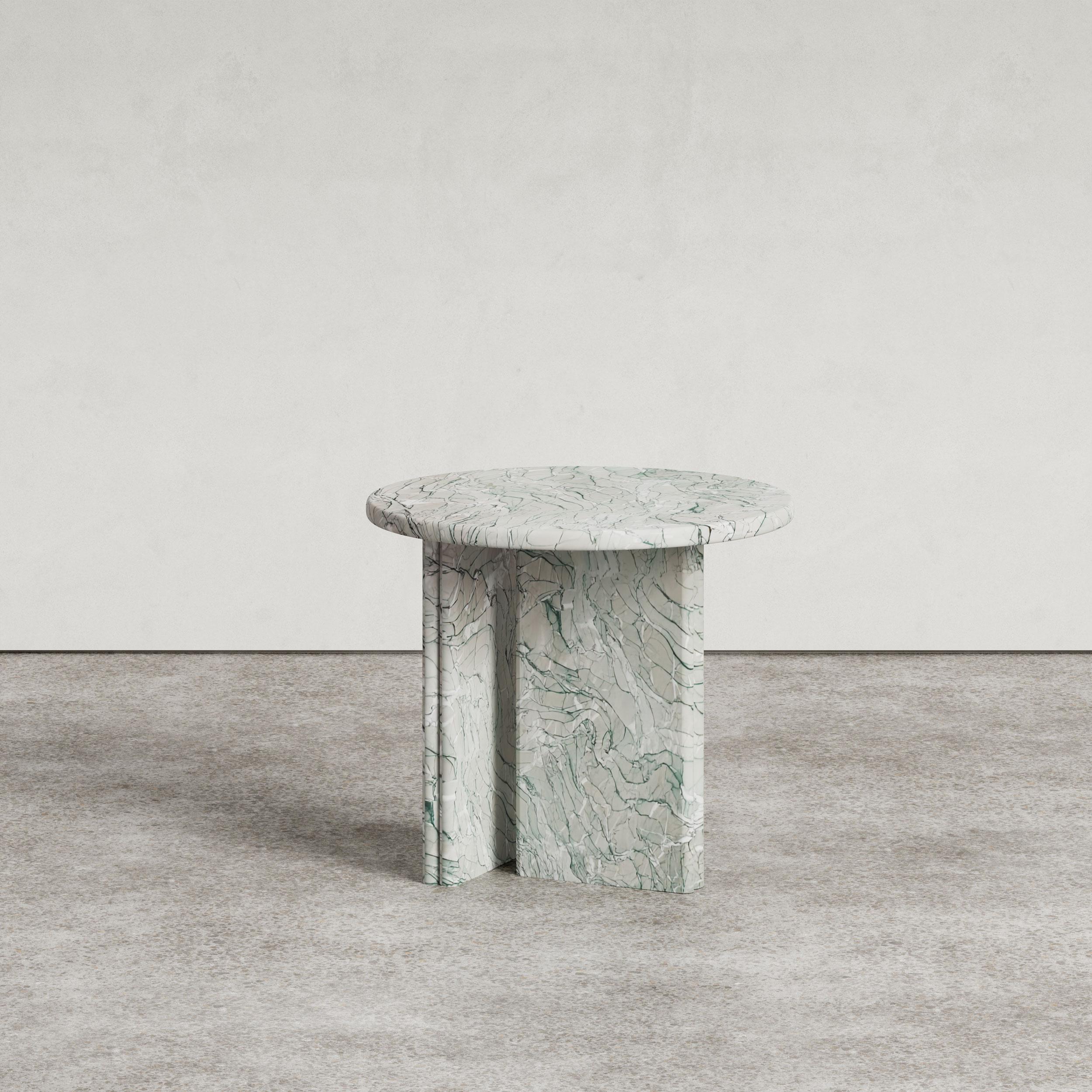 Onda Side Table in Verde Bianco designed by Just Adele. Made to order just for you locally in Melbourne. 

The Onda Side Table is characterised by its soft forms and bold stone finishes. Translating to “wave” in Italian, the name Onda takes its cue