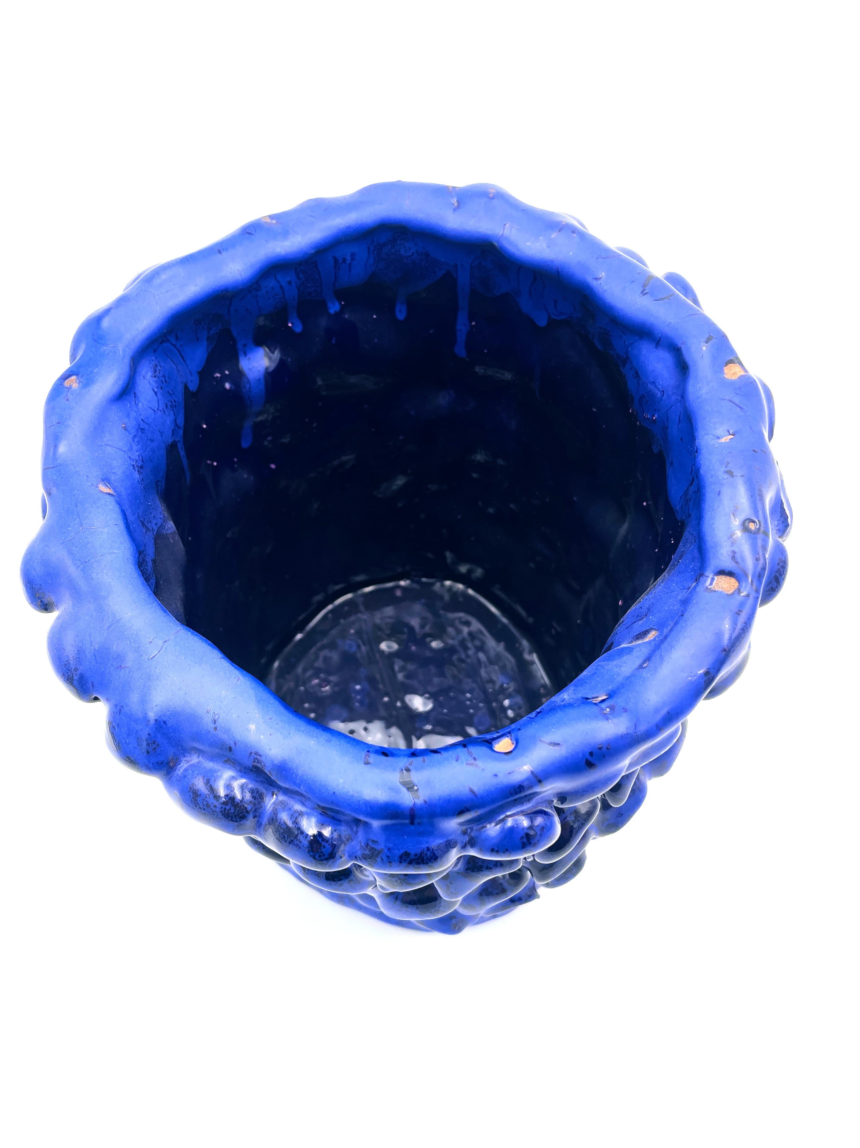 Céramique Vase Onda, égyptien et bleu Izmir 01 en vente