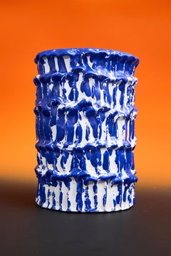 Onda Vase, Egyptian Blue and White 01