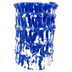 Vase Onda, bleu et blanc égyptien 01