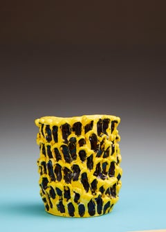 Onda Vase, in Cadmium Yellow and Izmir Blue 01