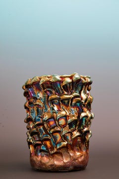 Onda Vase, Iridescent Metallic Raku N. 03