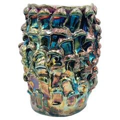 Onda Vase, Iridescent Metallic Raku N. 04