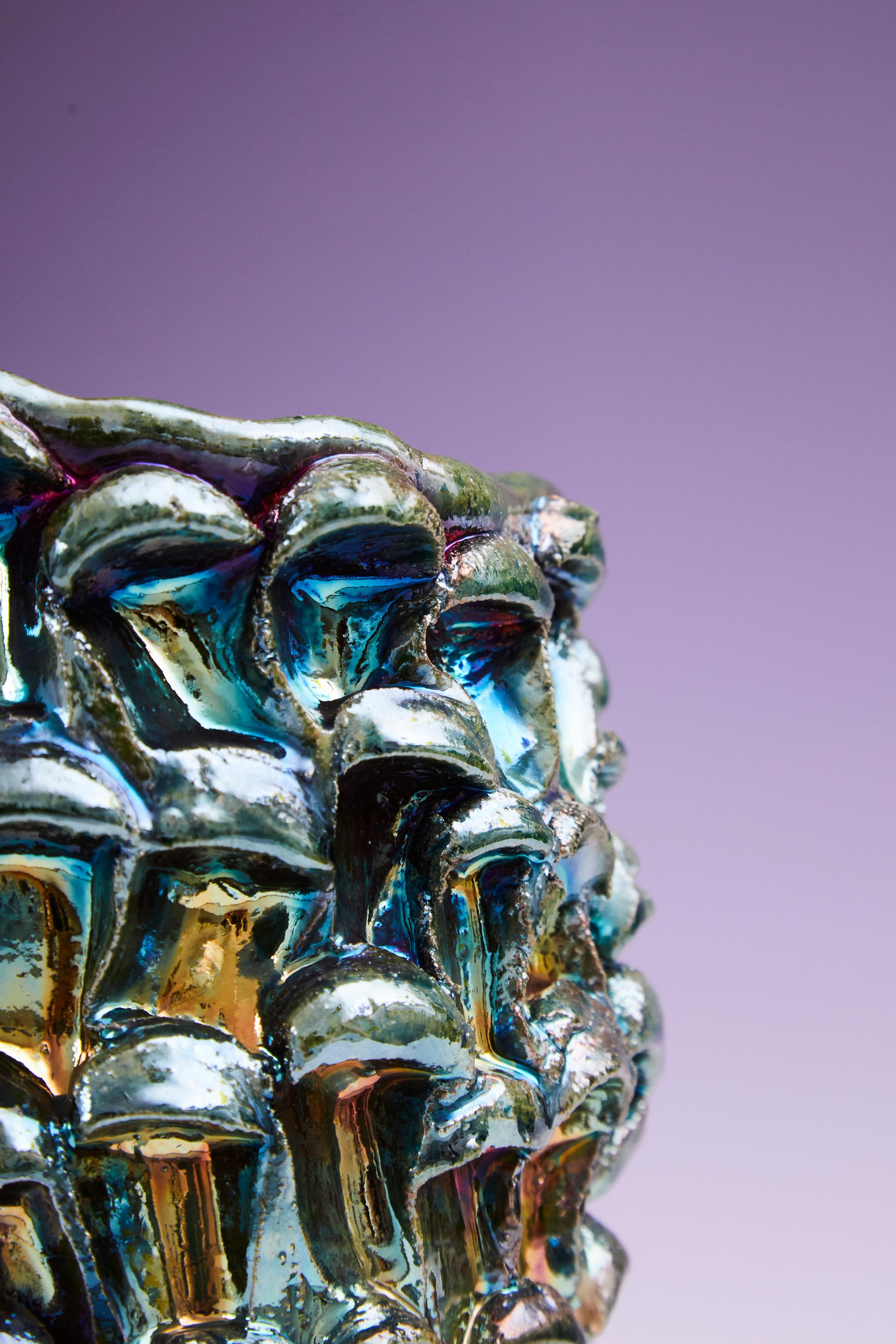 Vase Onda, Raku métallique irisé n.01 Neuf - En vente à Milano, IT
