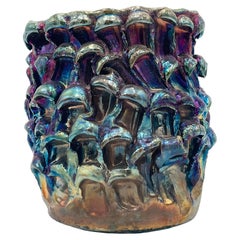 Onda-Vase, schillernde Metallic Raku n.01