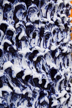 Onda Vase, Izmir Blue and Matte White 01