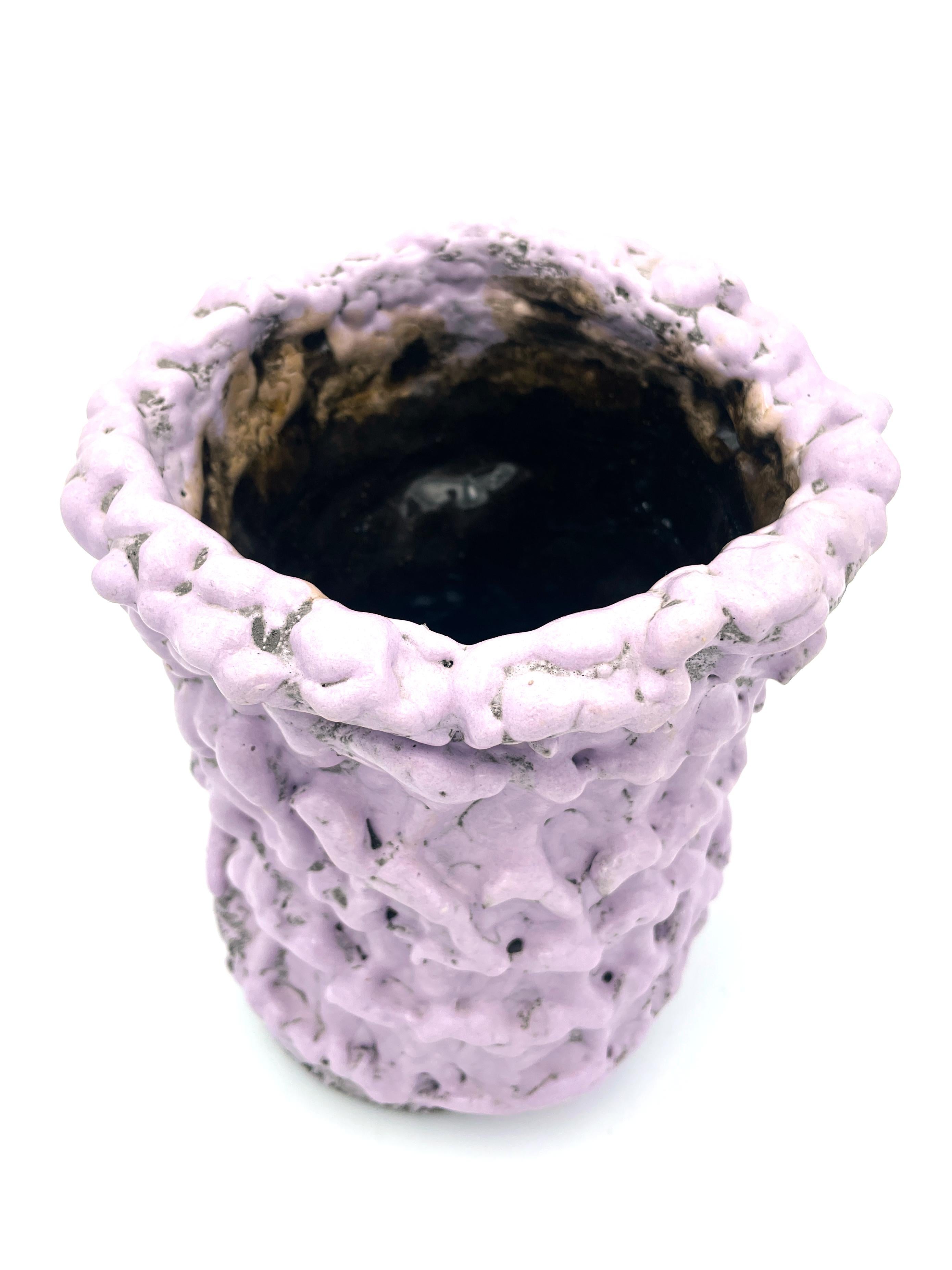 Organic Modern Onda Vase, Lilac Bubble & Black 01, Small For Sale
