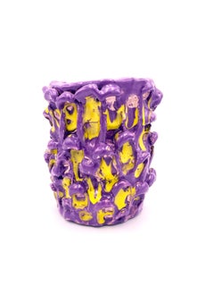 Onda Vase, Velvet Purple and Lemon Yellow 01