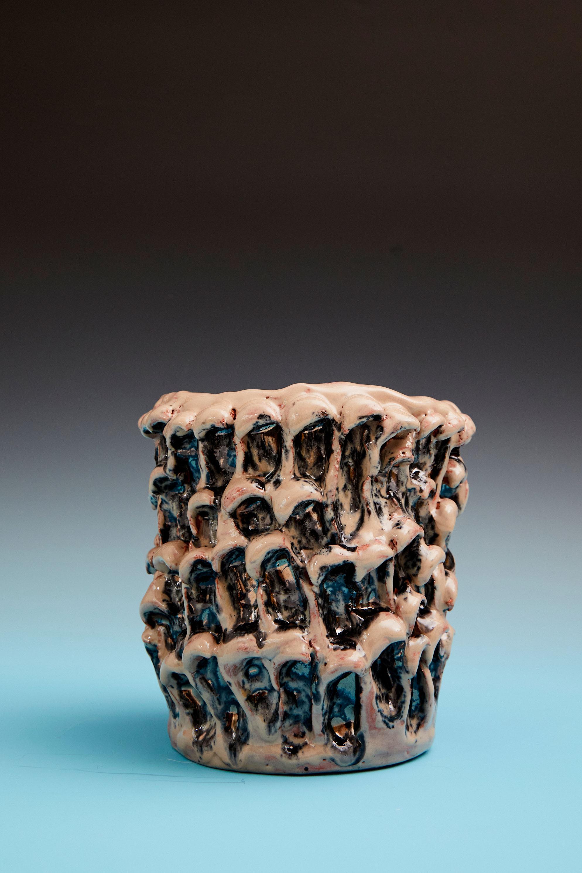 Vase Onda, minéraux métalliques bleus 01 Neuf - En vente à Milano, IT