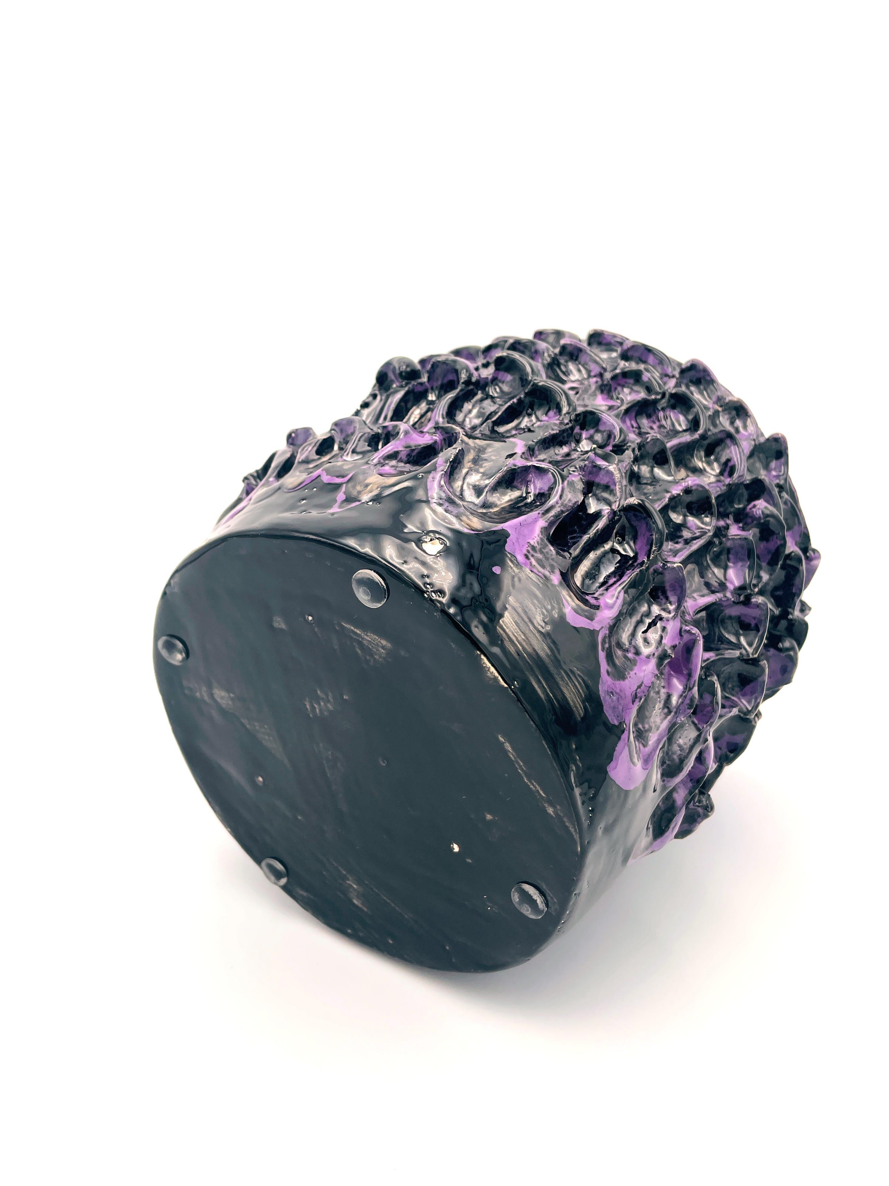 Vaso Onda, viola metallizzato e nero 01 in vendita 2