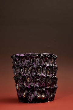 Onda Vase, Metallic Purple and Black 01