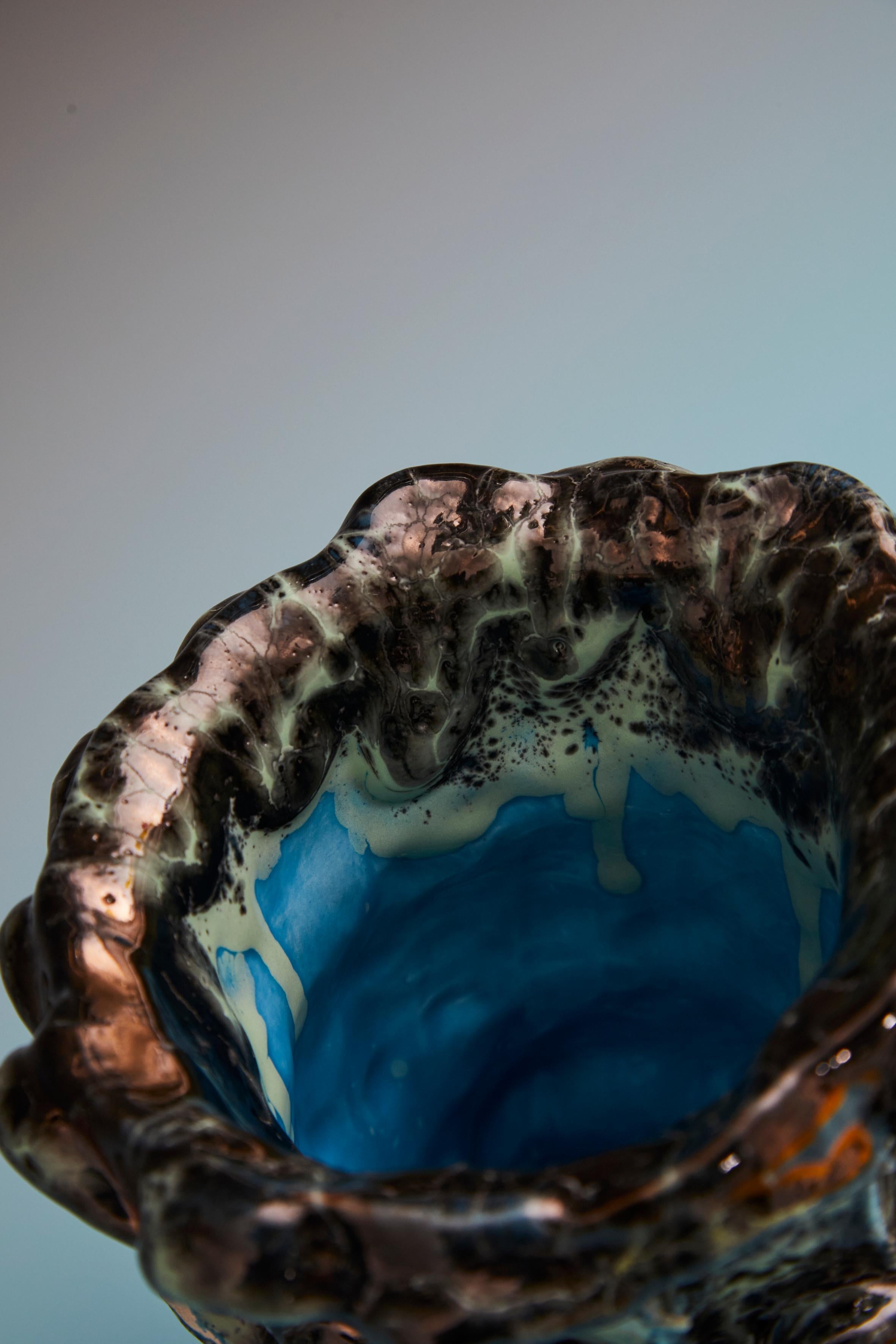 Vaso Onda, Tiffany metallizzato e turchese 01 In condizioni Nuovo in vendita a Milano, IT