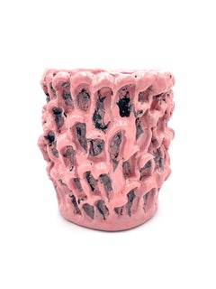 Onda Vase, Pink and Matte Black 01