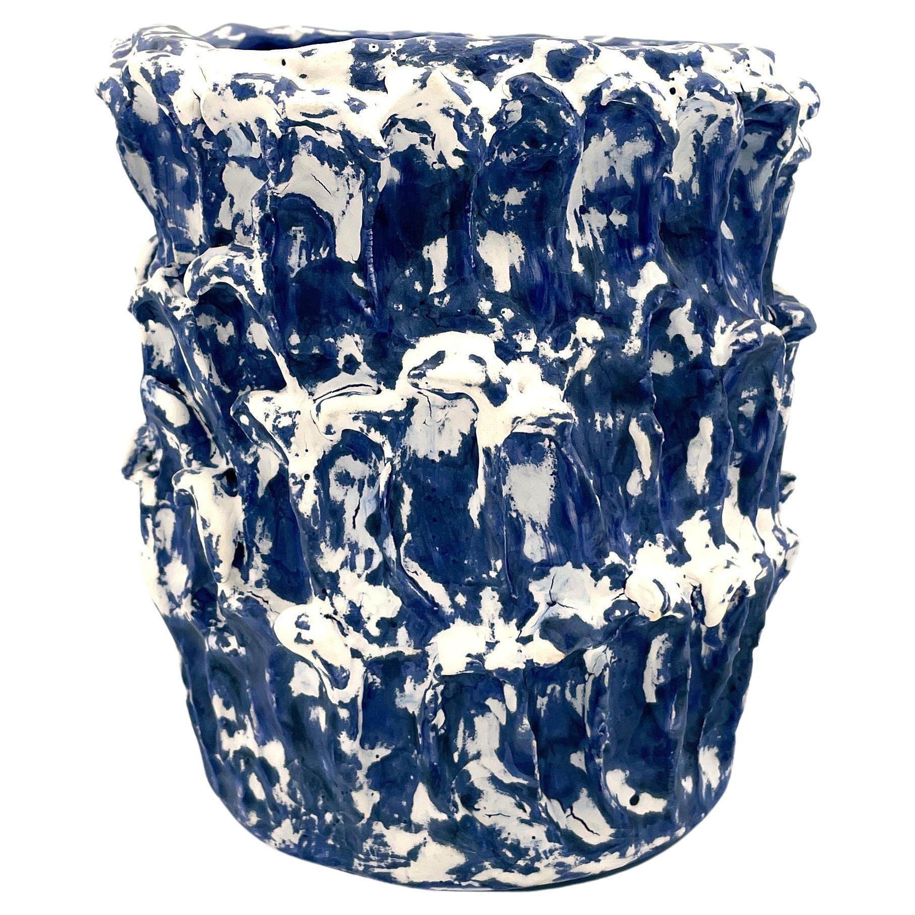 Onda Vase, Small, Izmir Blue and Frost White 01 For Sale