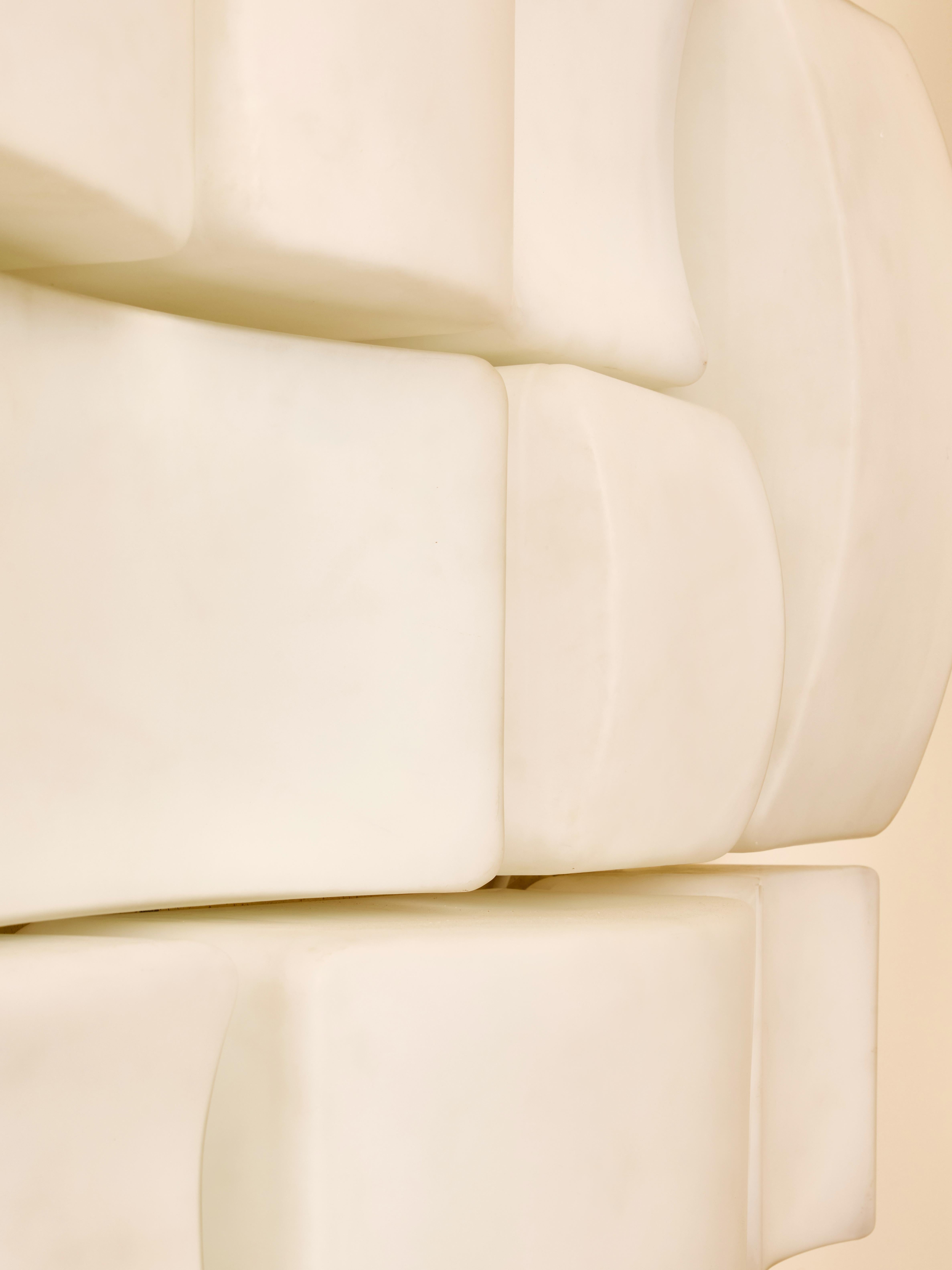 Mid-20th Century Onda wall sconces by Claude Salocchi in Metal and Opaline Glass For Sale