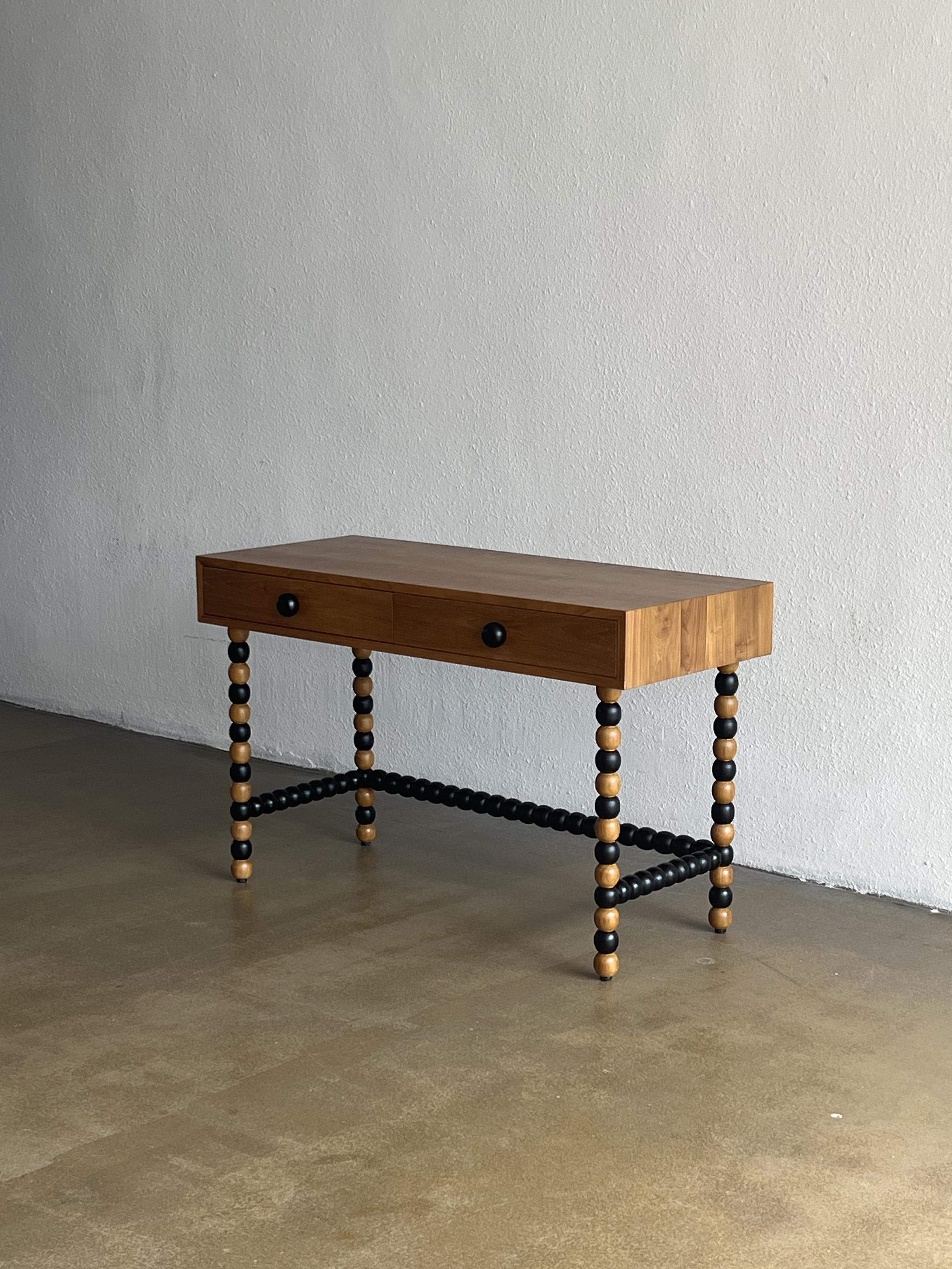 desk with spindle legs