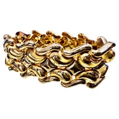Onde d’Oro: Bracciale in Oro 18kt Bianco e Giallo Lusso Inconfondibile gr62.06
