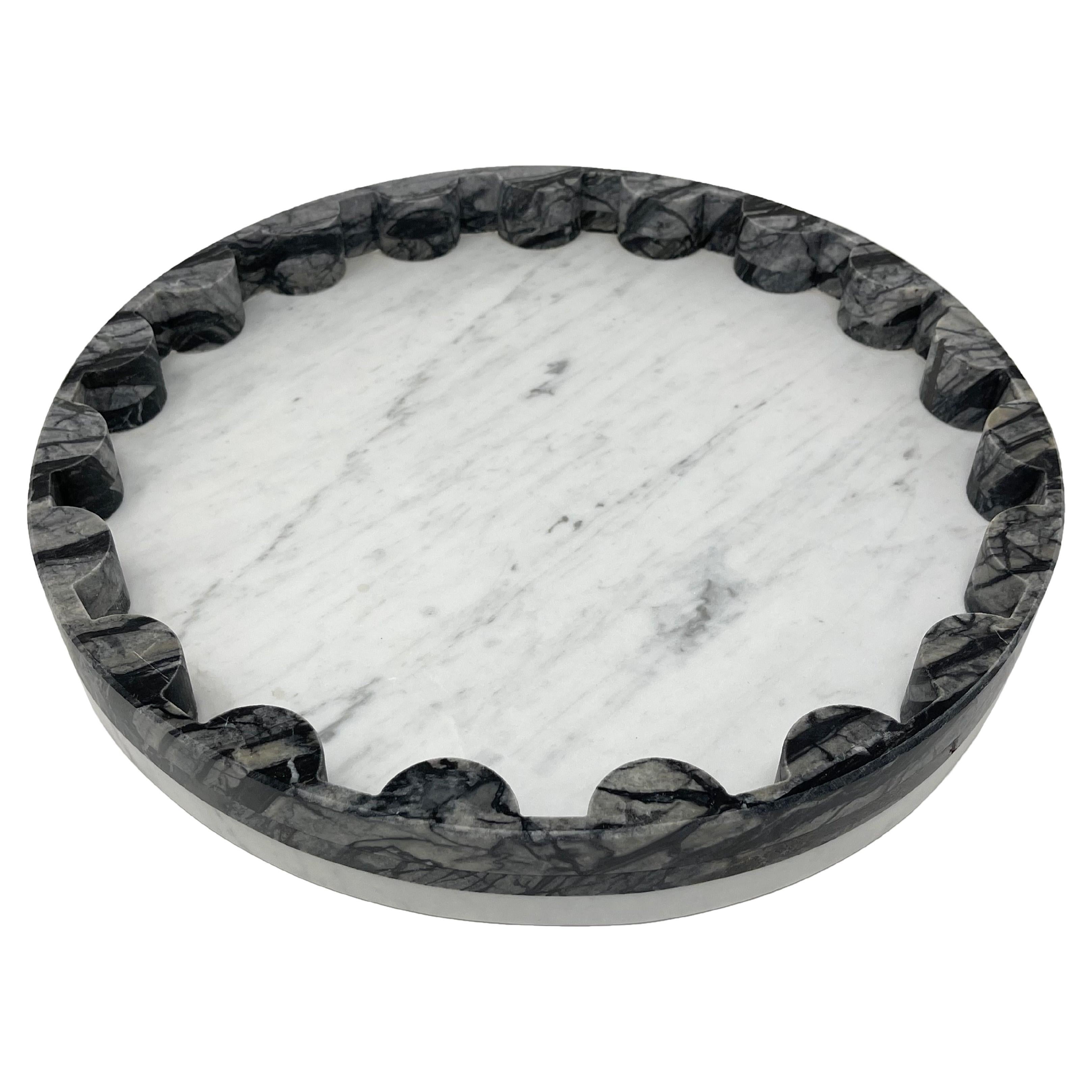 Onde 'Waves', 21st Century Carrara Marble Tray