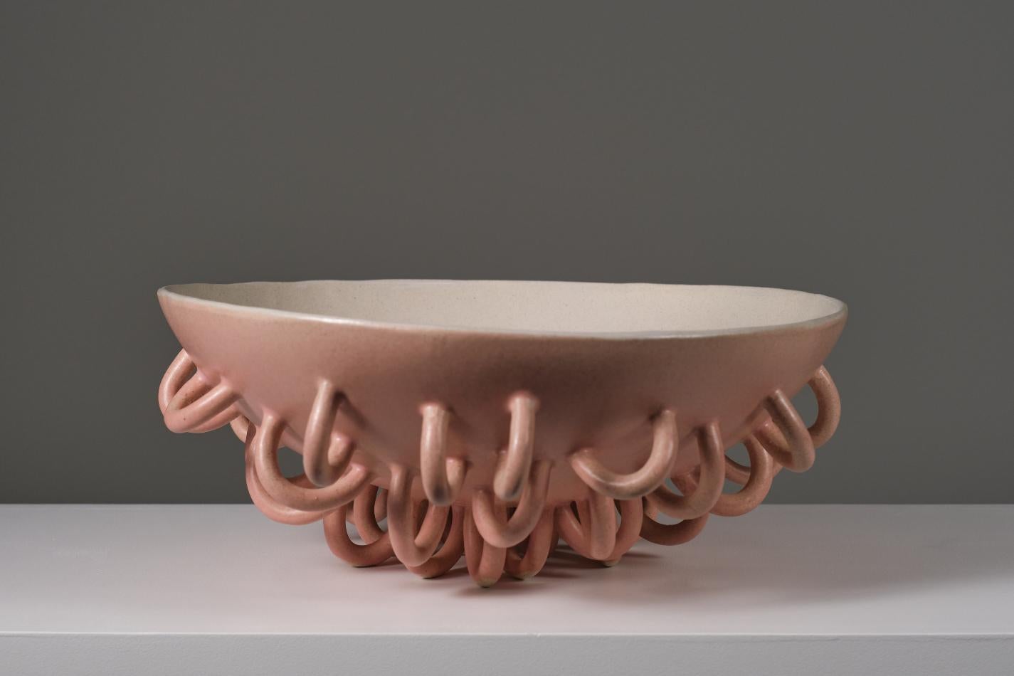 Spanish Ondes #1 by Rosa Cortiella, Grogged Clay Fruit Bowl For Sale
