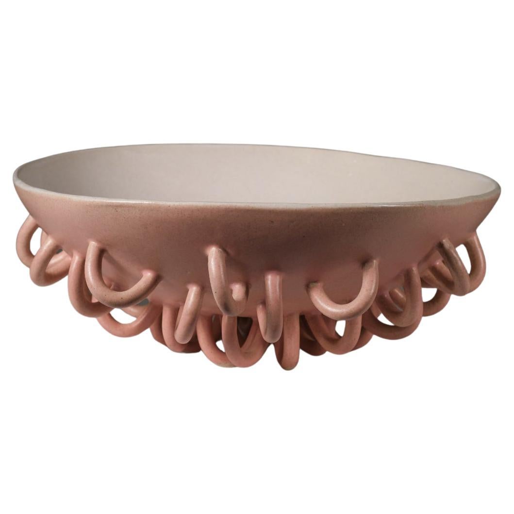 Ondes #1 by Rosa Cortiella, Grogged Clay Fruit Bowl For Sale