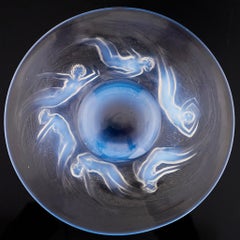 'Ondines' Original Art `Deco Opalescent Glass Plate by Rene Lalique