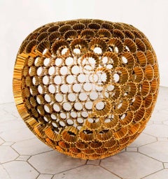 Forbidden Fruit II by Ondřej Oliva - Large bronze sculpture, apple form, cups