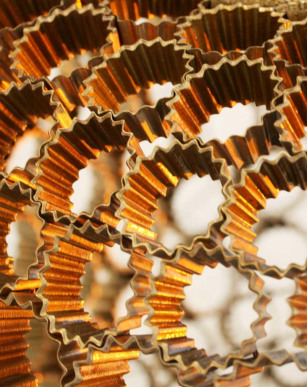 Forbidden Fruit II by Ondřej Oliva - Large bronze sculpture, apple form, golden in vendita 2