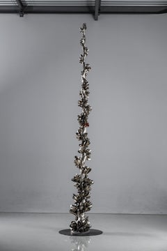 „Instant Moules I“ von Ondřej Oliva – große Metallskulptur, Säule, Muscheln