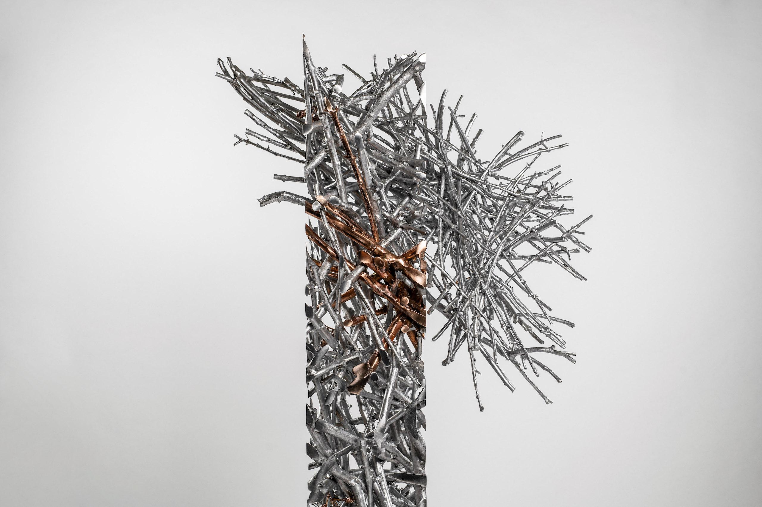 Instant Tree Olives by Ondřej Oliva - Grande sculpture en aluminium et bronze en vente 3
