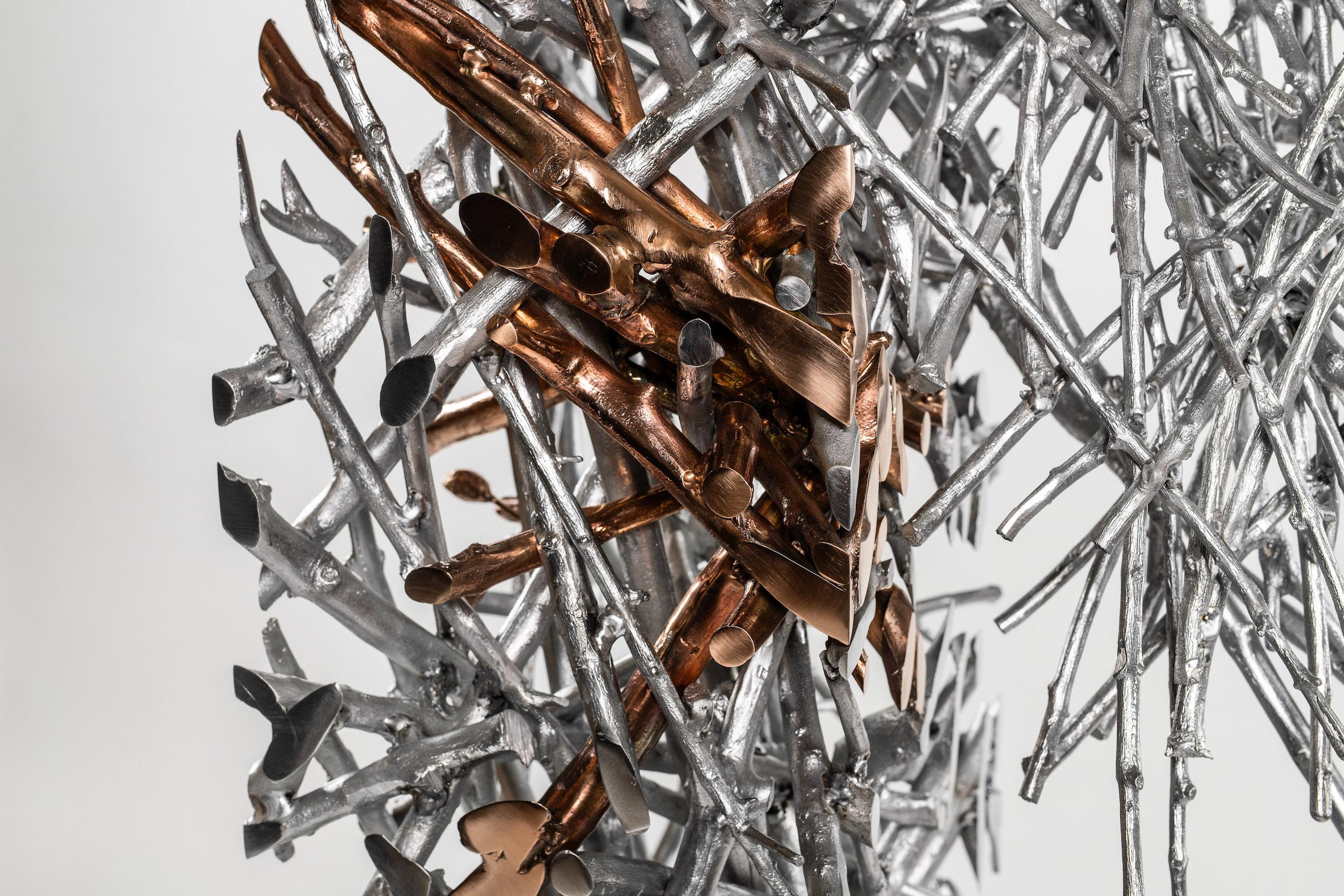 Instant Tree Olives by Ondřej Oliva - Large aluminium and bronze sculpture For Sale 3