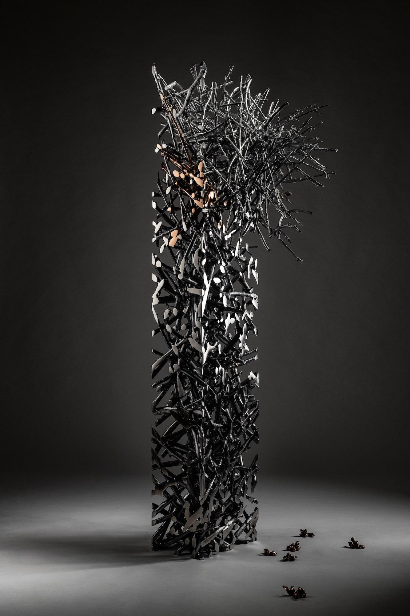 Instant Tree Olives by Ondřej Oliva - Large aluminium and bronze sculpture For Sale 6