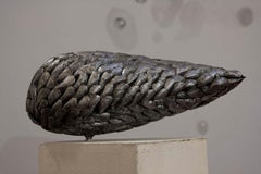 Mussel I by Ondřej Oliva - Unique aluminium sculpture, figurative, seafood