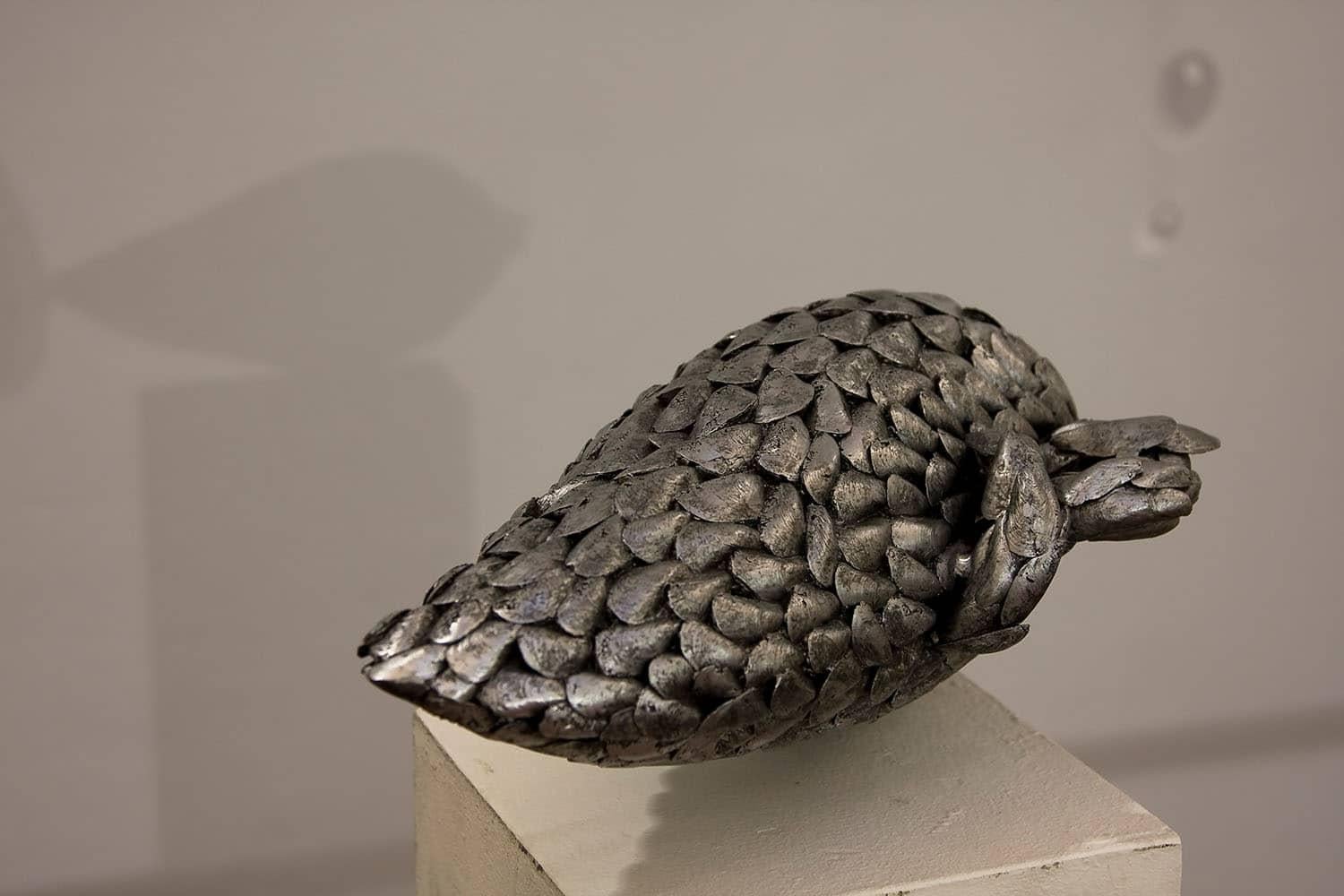 Mussel II by Ondřej Oliva - Figurative aluminium sculpture, food, sea For Sale 1