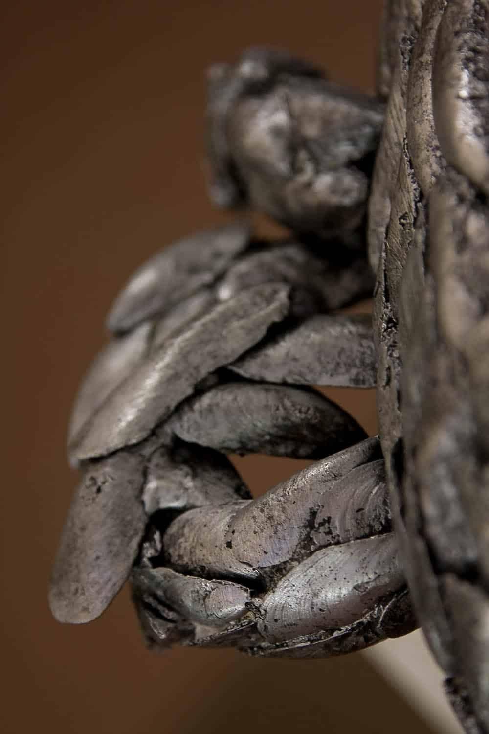 Mussel II by Ondřej Oliva - Figurative aluminium sculpture, food, sea For Sale 3