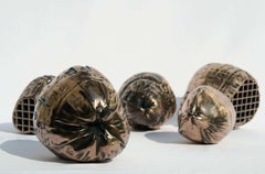 NUTS by Ondřej Oliva - Figurative bronze sculpture, fruits