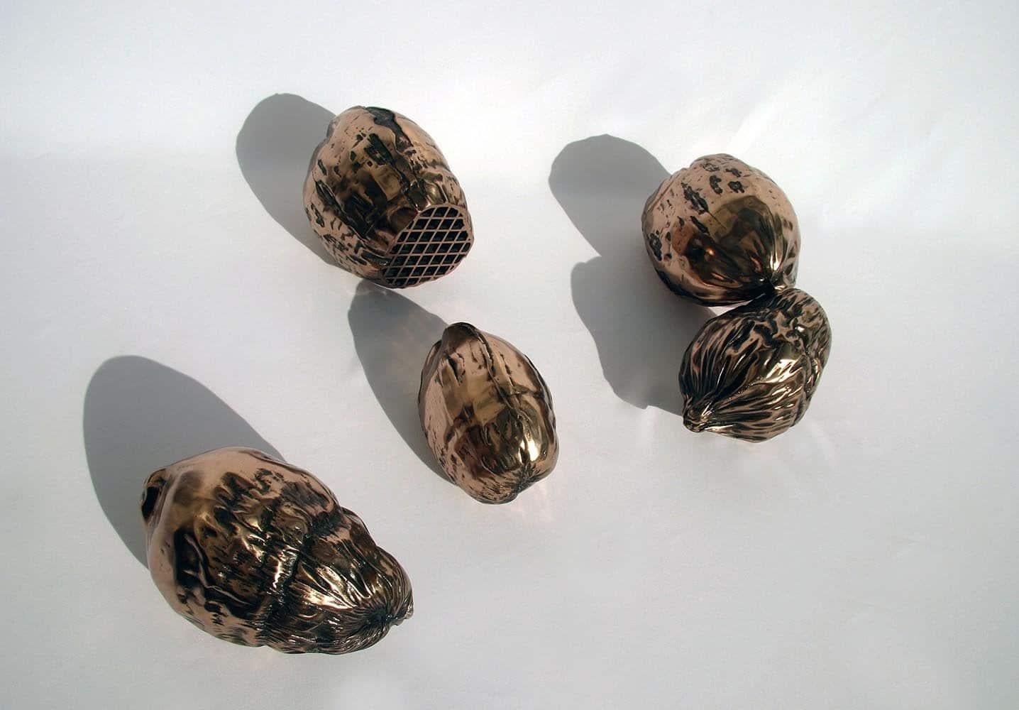 NUTS by Ondřej Oliva - Escultura figurativa de bronce, frutas en venta 4