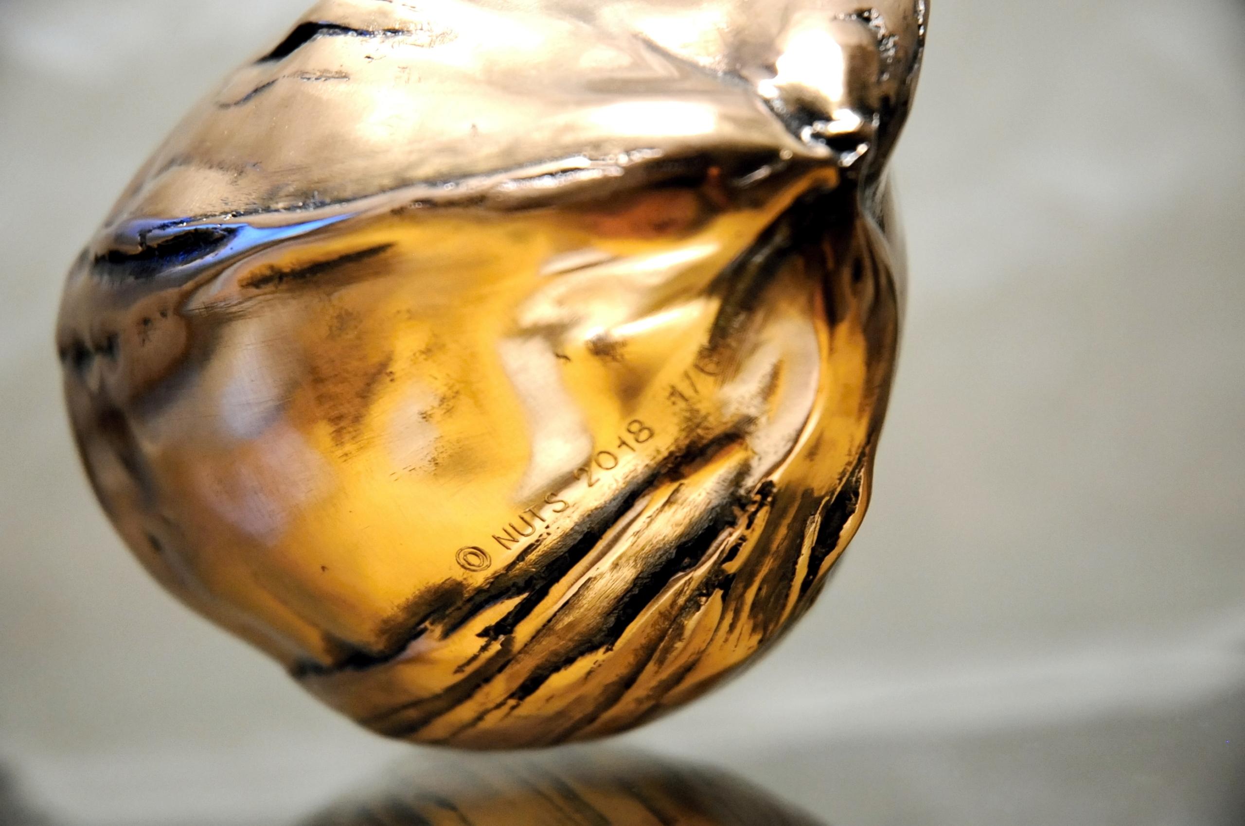 NUTS by Ondřej Oliva - Sculpture figurative en bronze, fruits en vente 8