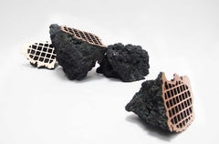 Siderit by Ondřej Oliva - bronze sculpture, set of 4 elements