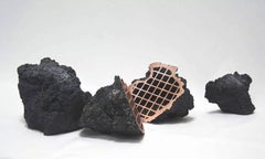 Siderit by Ondřej Oliva - bronze sculpture, set of 4 elements