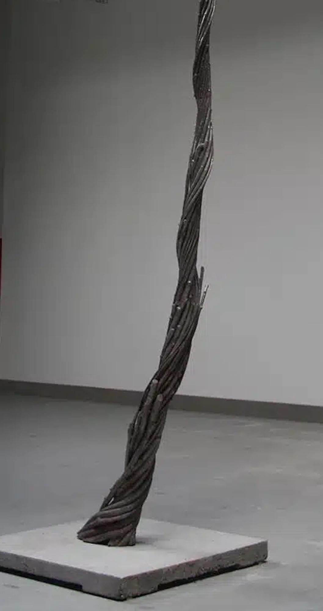 Tree in the Box di Ondřej Oliva - scultura monumentale in alluminio, metallo argentato in vendita 5