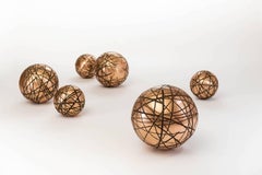 URBANTREE NEGATIVE II by Ondřej Oliva - Bronze sculpture, geometric tree, golden